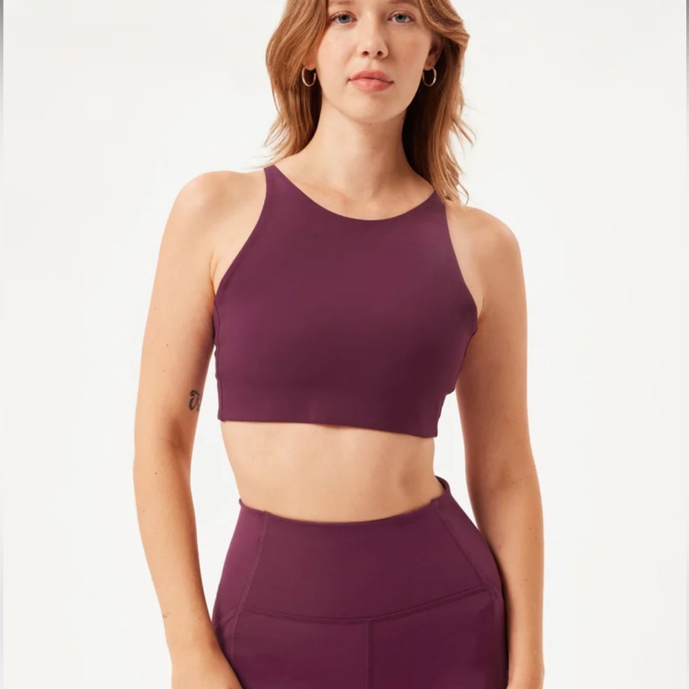 GIRLFRIEND COLLECTIVE Plum Topanga Halter Bra / Top